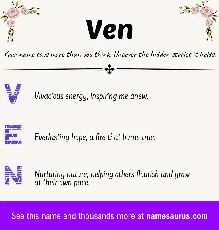 Acrostic poem about Ven.
