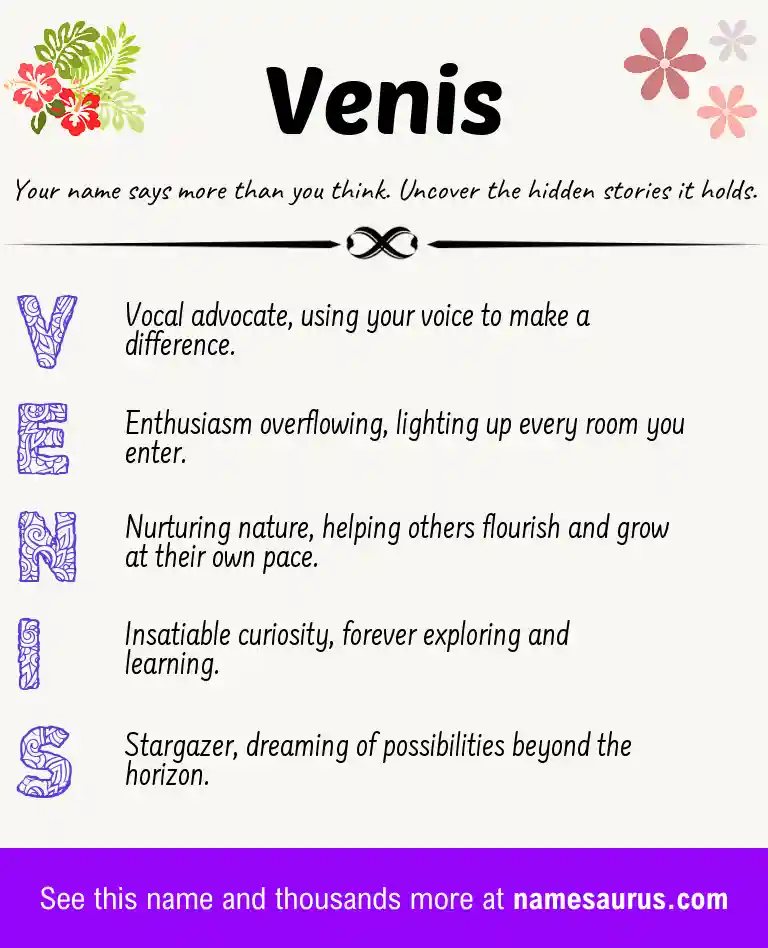Acrostic poem about Venis.