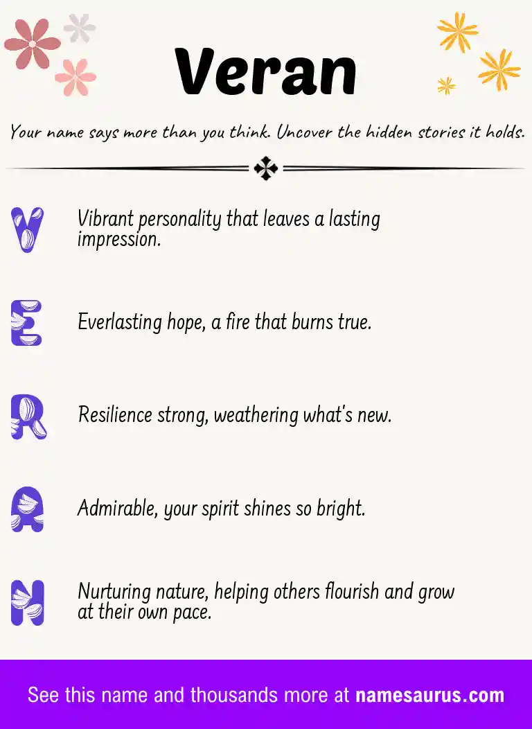 Acrostic poem about Veran.