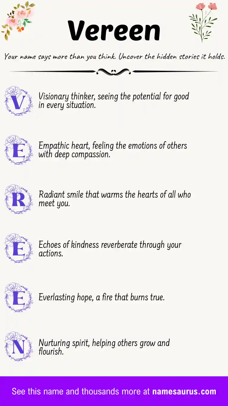 Acrostic poem about Vereen.