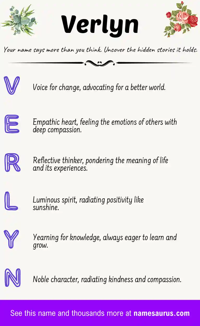 Acrostic poem about Verlyn.