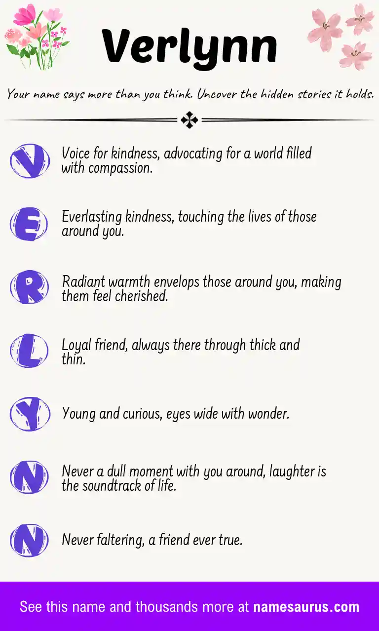 Acrostic poem about Verlynn.