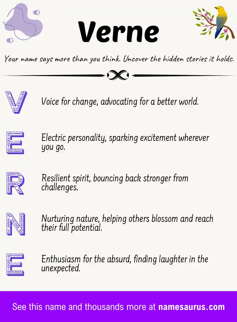 Acrostic poem about Verne.