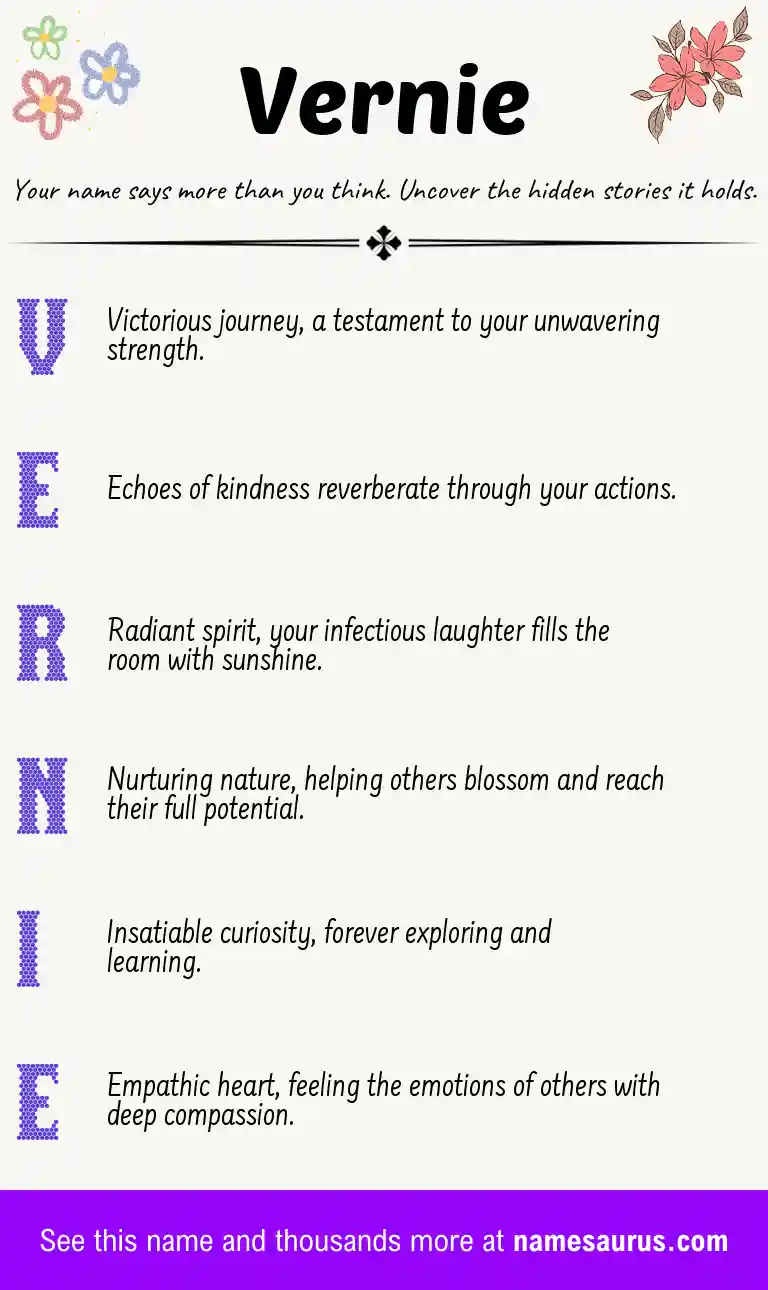 Acrostic poem about Vernie.