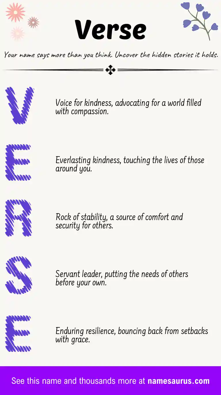 Acrostic poem about Verse.
