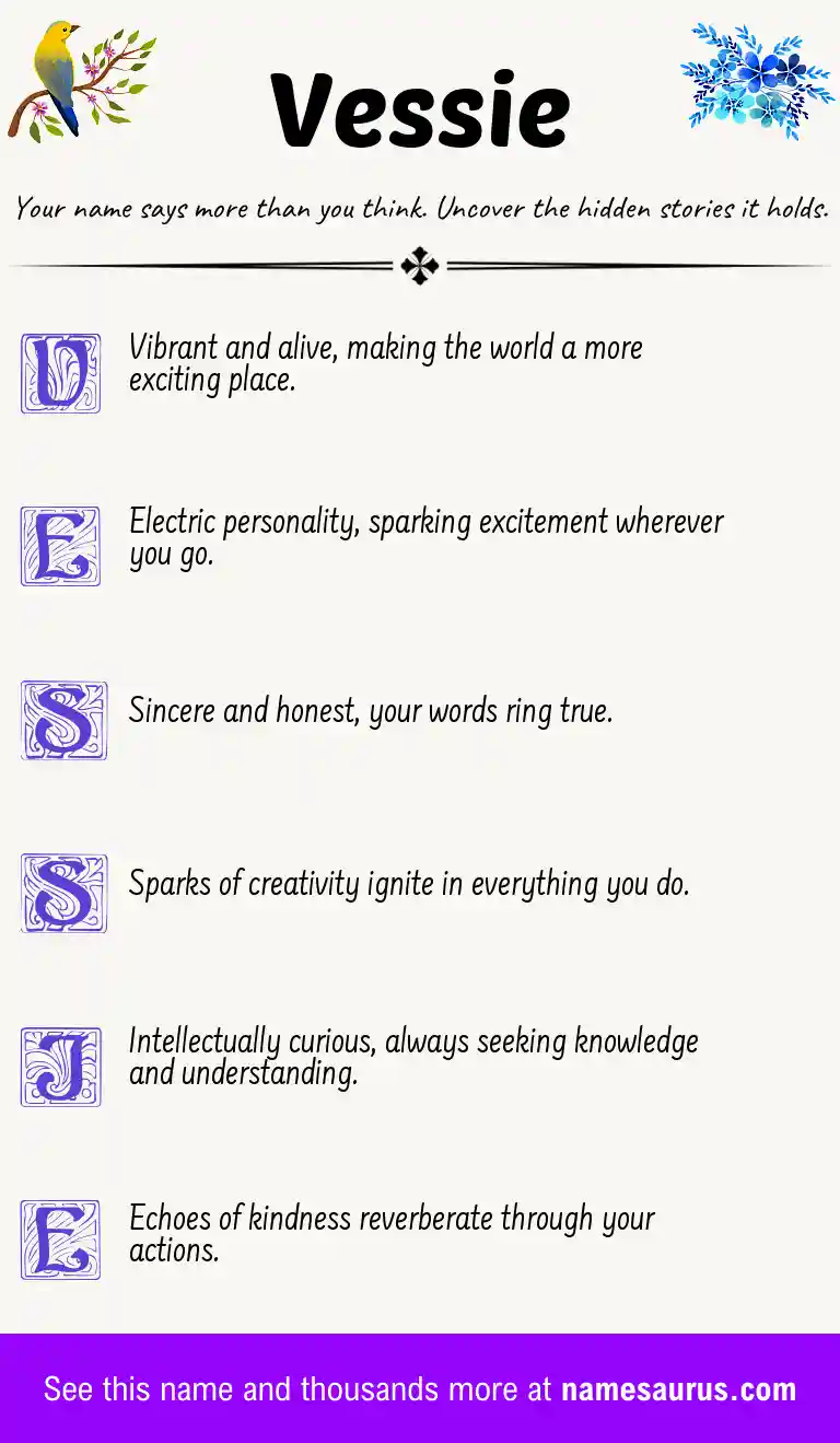 Acrostic poem about Vessie.