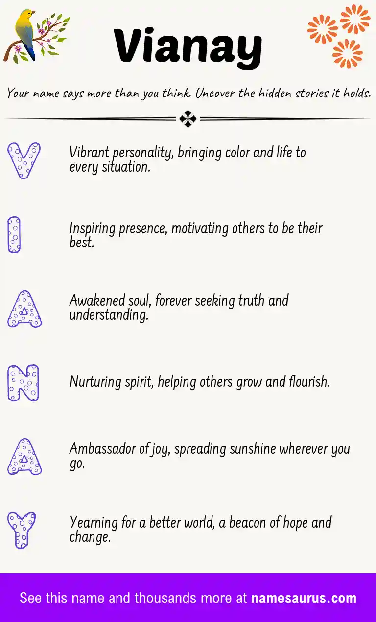Acrostic poem about Vianay.