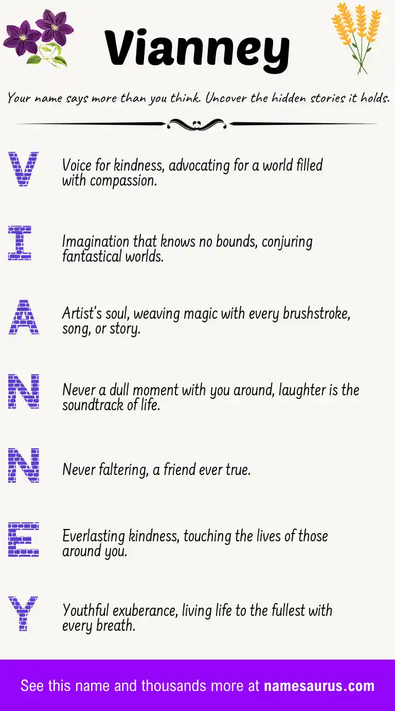 Acrostic poem about Vianney.