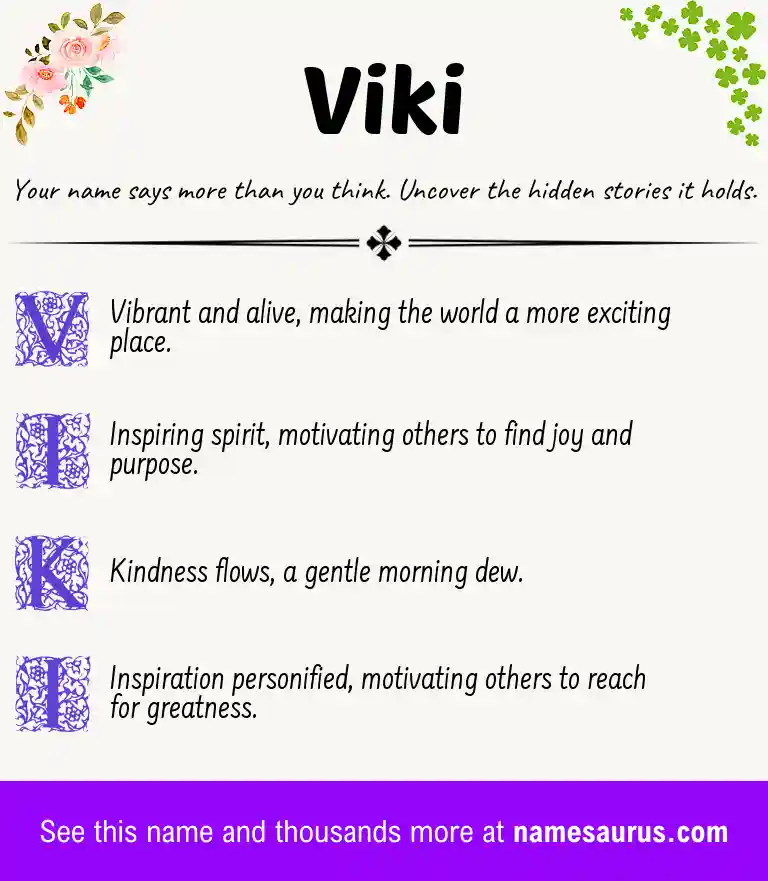 Acrostic poem about Viki.