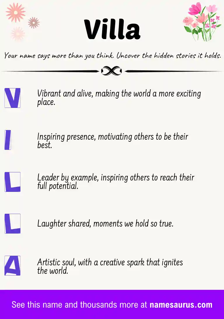 Acrostic poem about Villa.