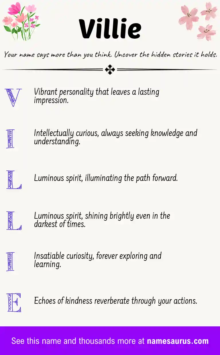 Acrostic poem about Villie.
