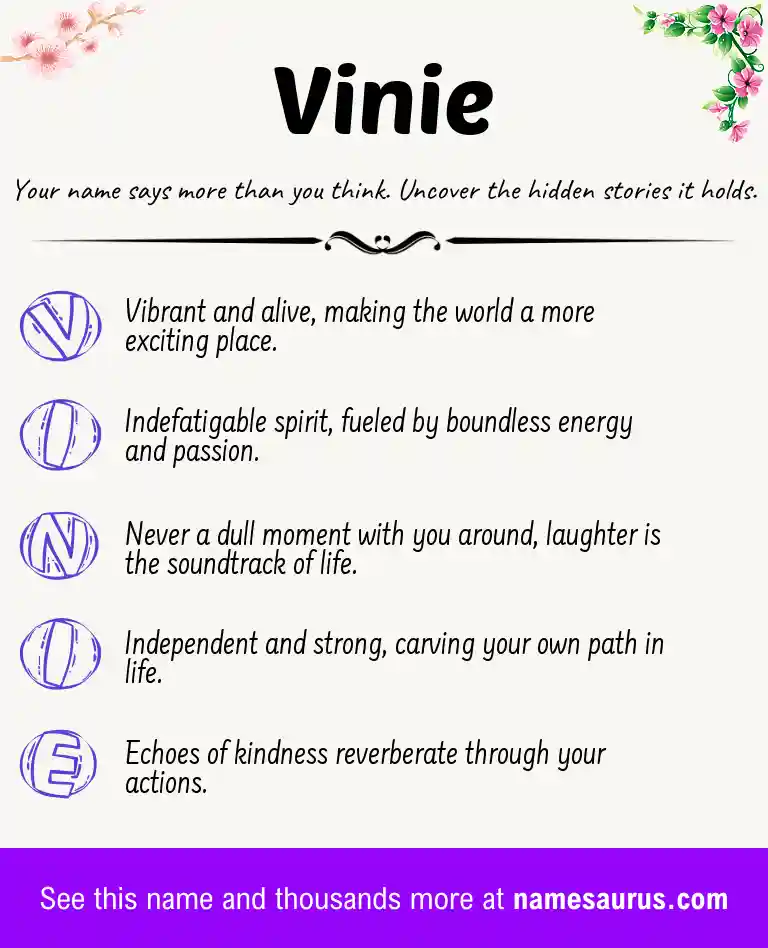 Acrostic poem about Vinie.