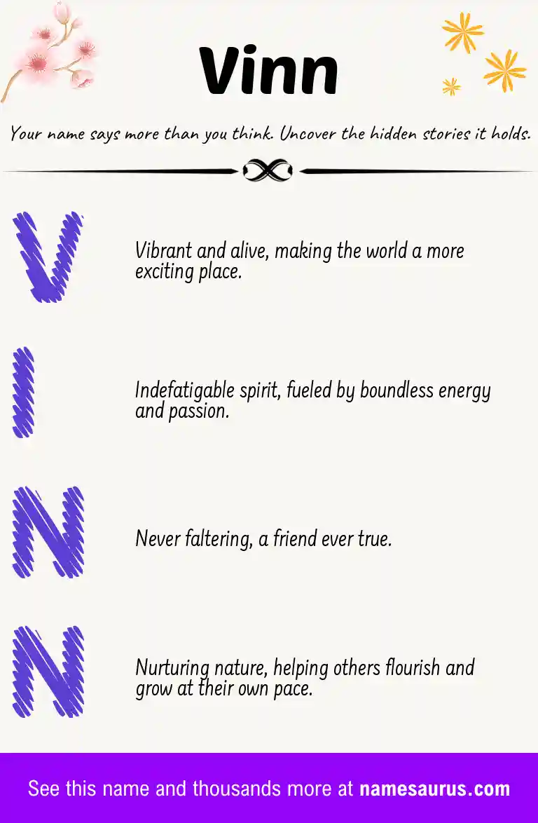 Acrostic poem about Vinn.