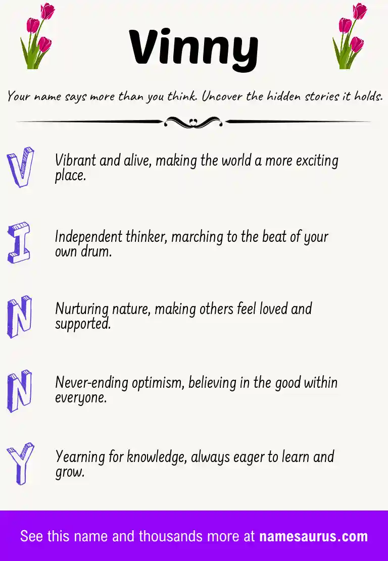 Acrostic poem about Vinny.