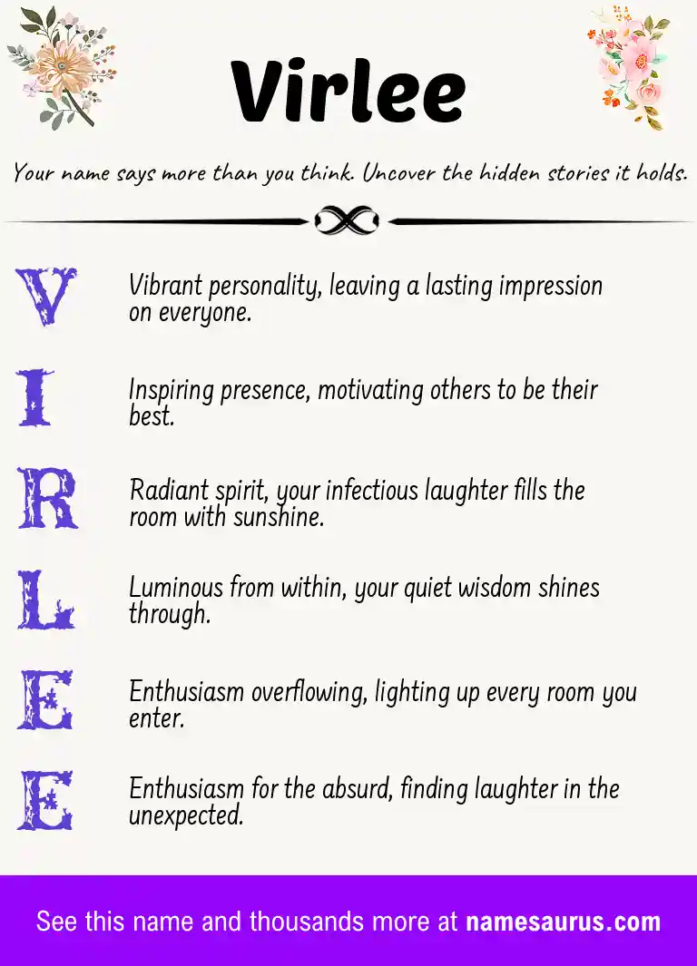 Acrostic poem about Virlee.