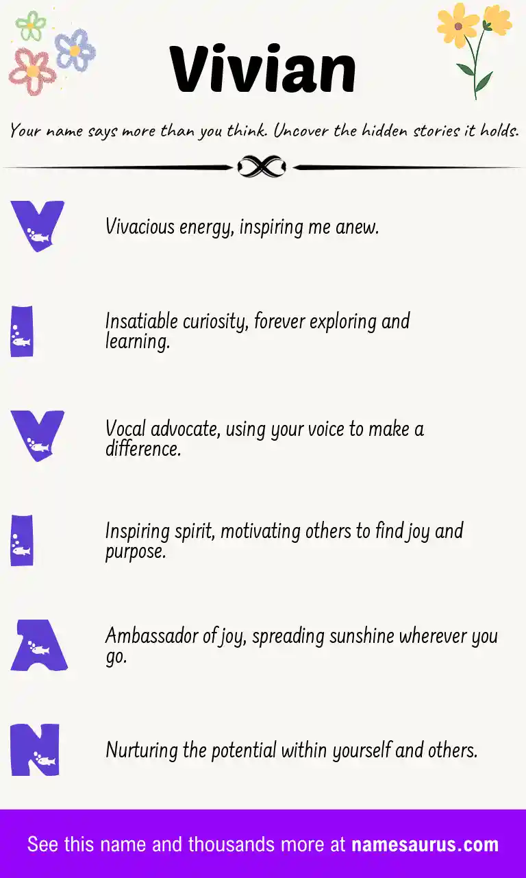 Acrostic poem about Vivian.