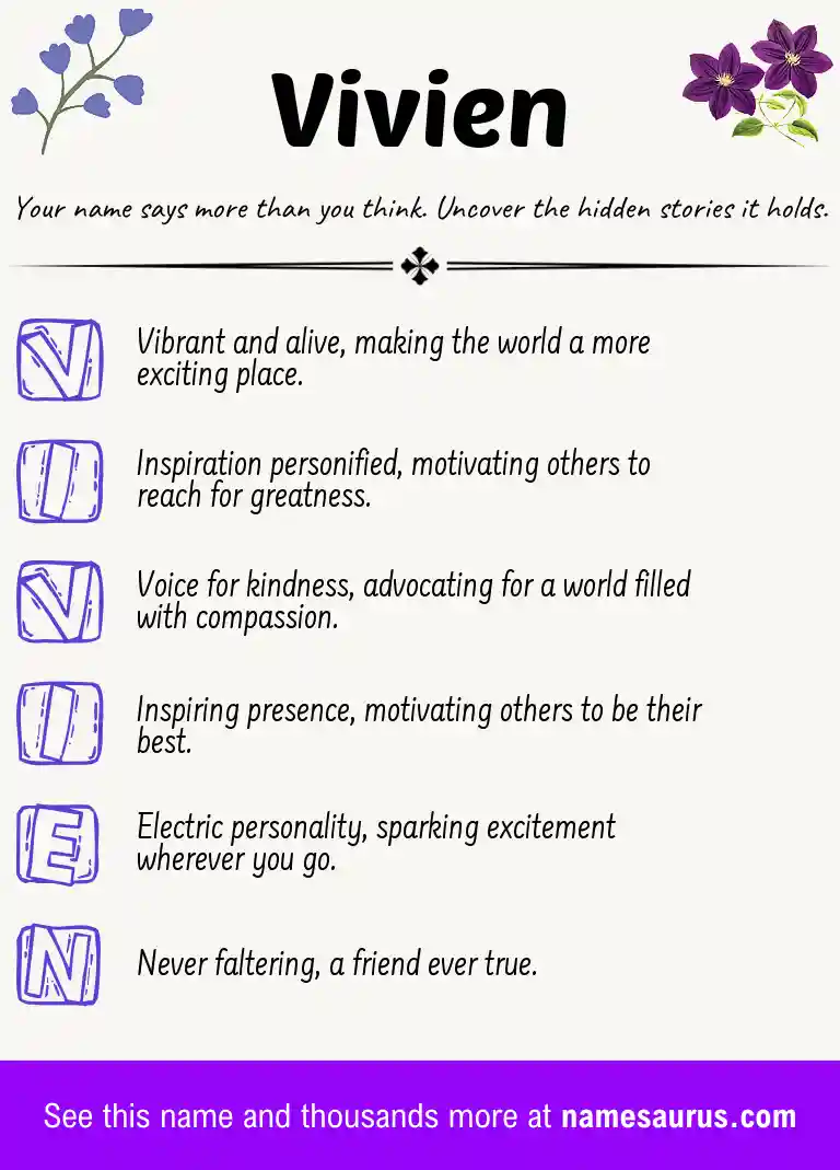 Acrostic poem about Vivien.