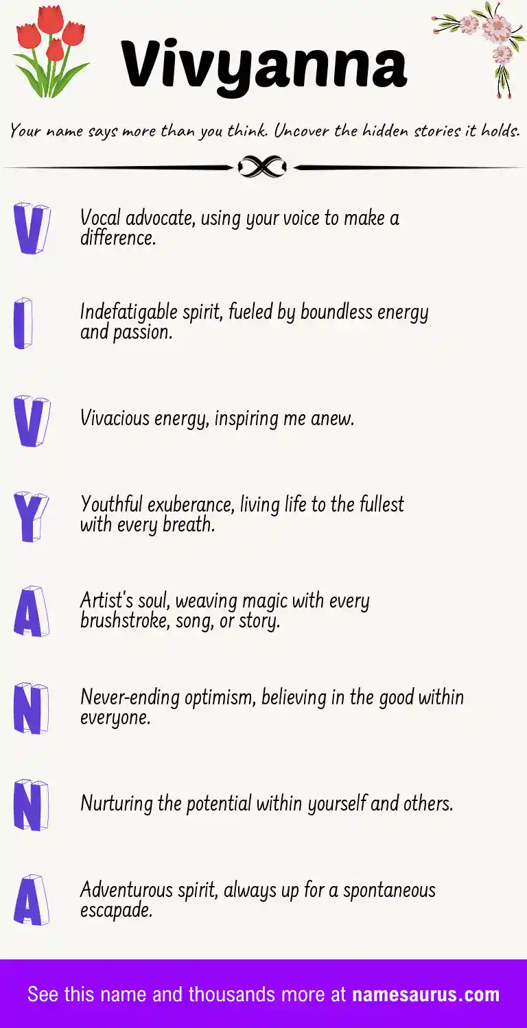 Acrostic poem about Vivyanna.