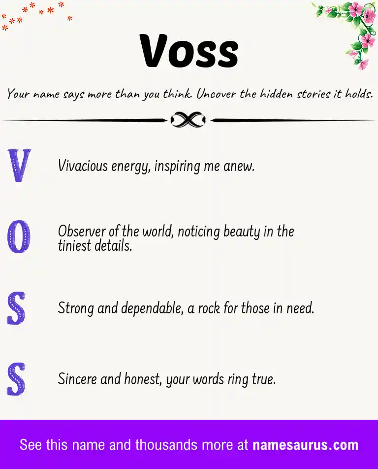 Acrostic poem about Voss.