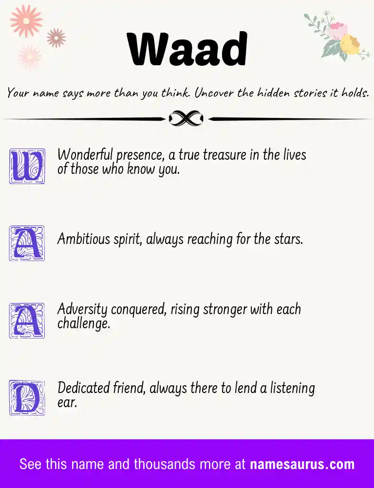Acrostic poem about Waad.