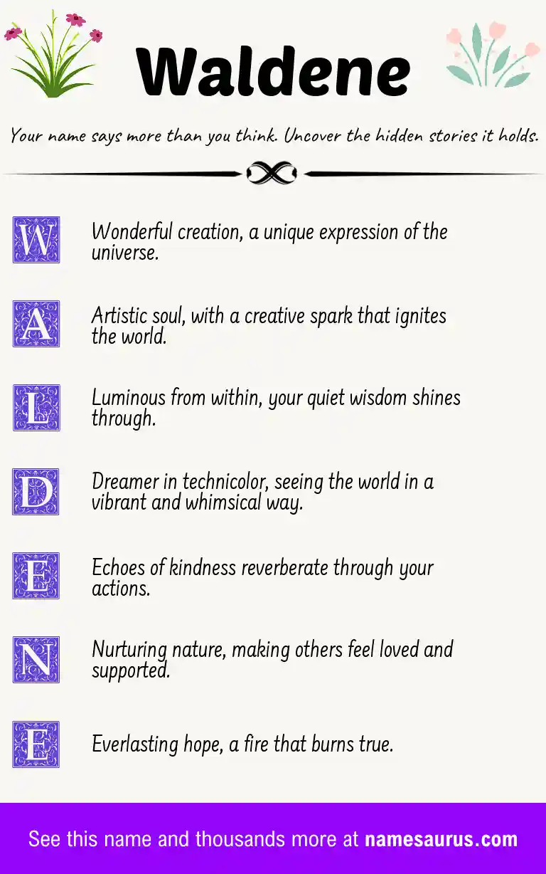 Acrostic poem about Waldene.