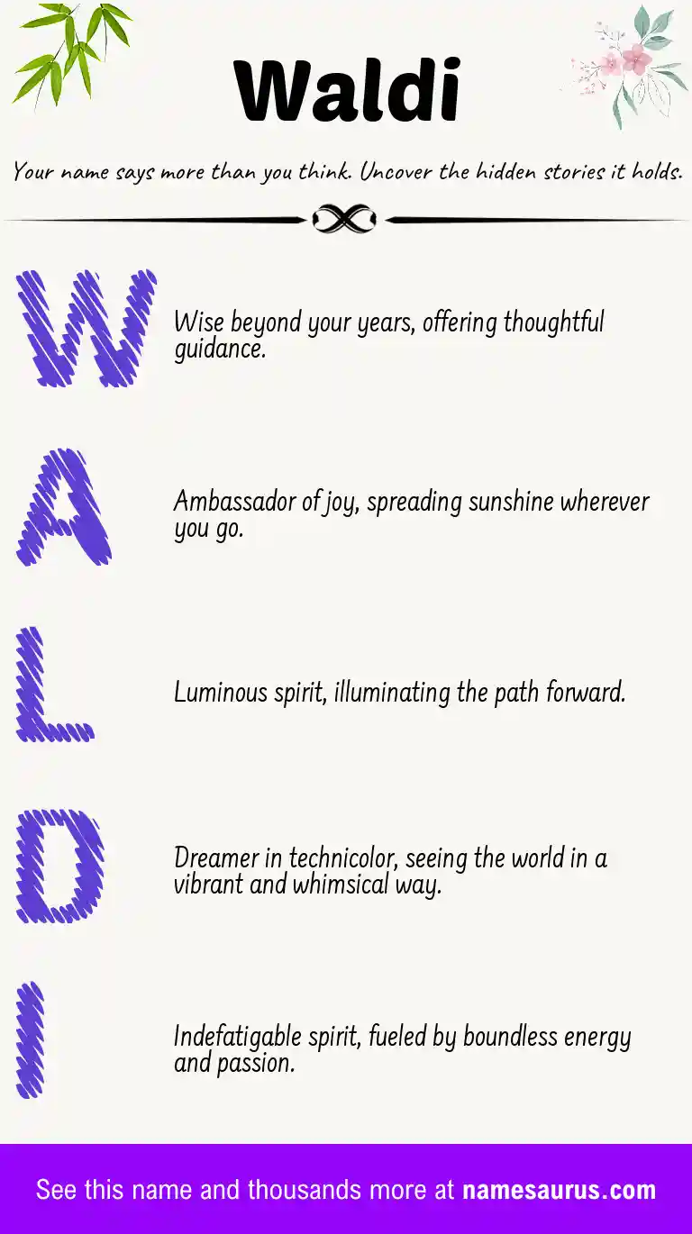 Acrostic poem about Waldi.