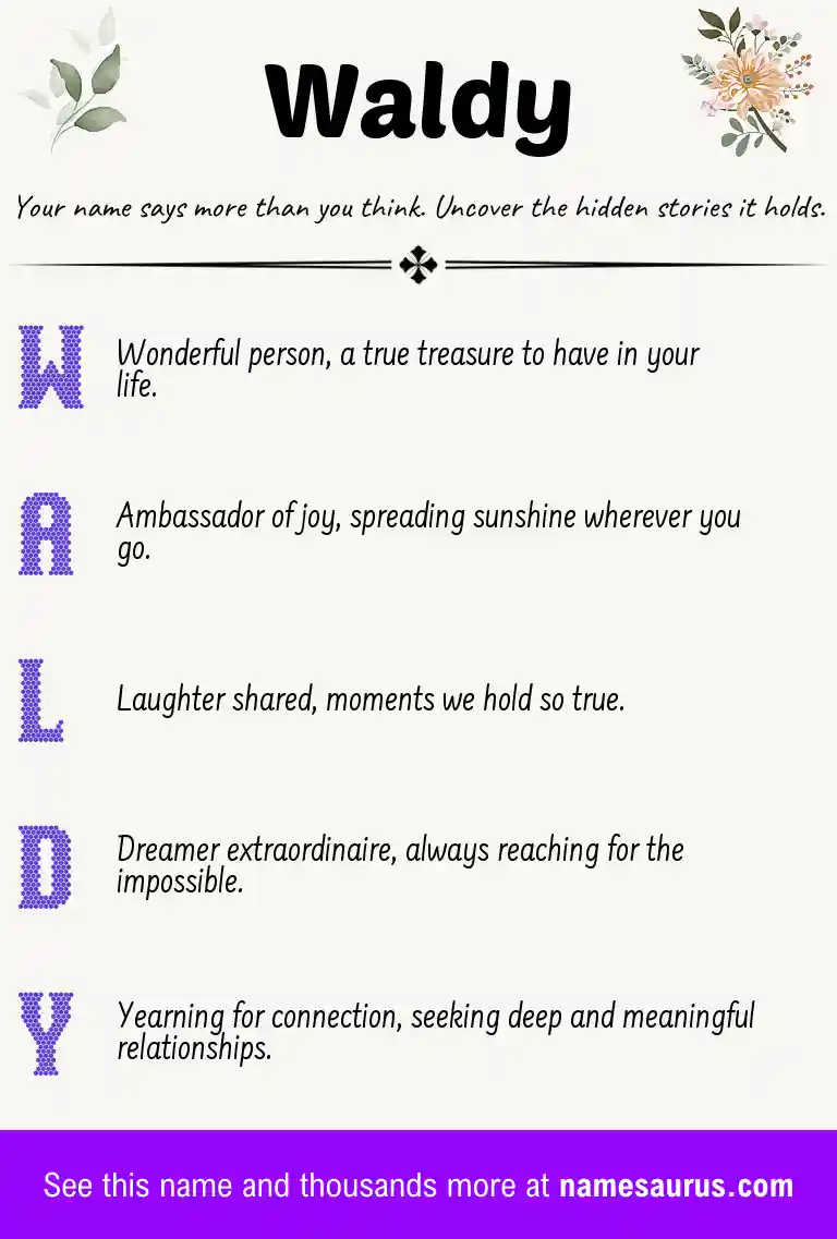 Acrostic poem about Waldy.