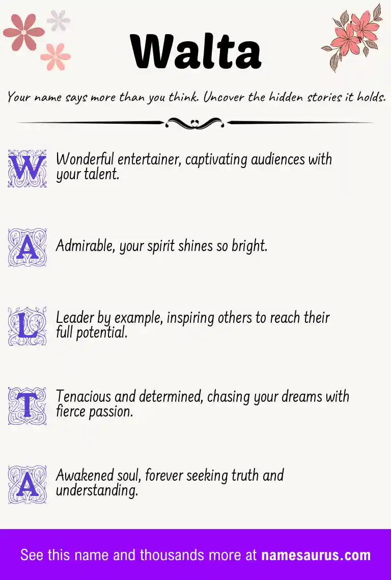 Acrostic poem about Walta.