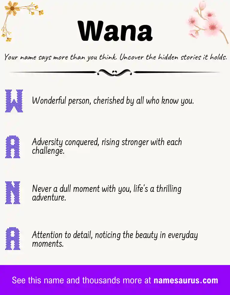 Acrostic poem about Wana.