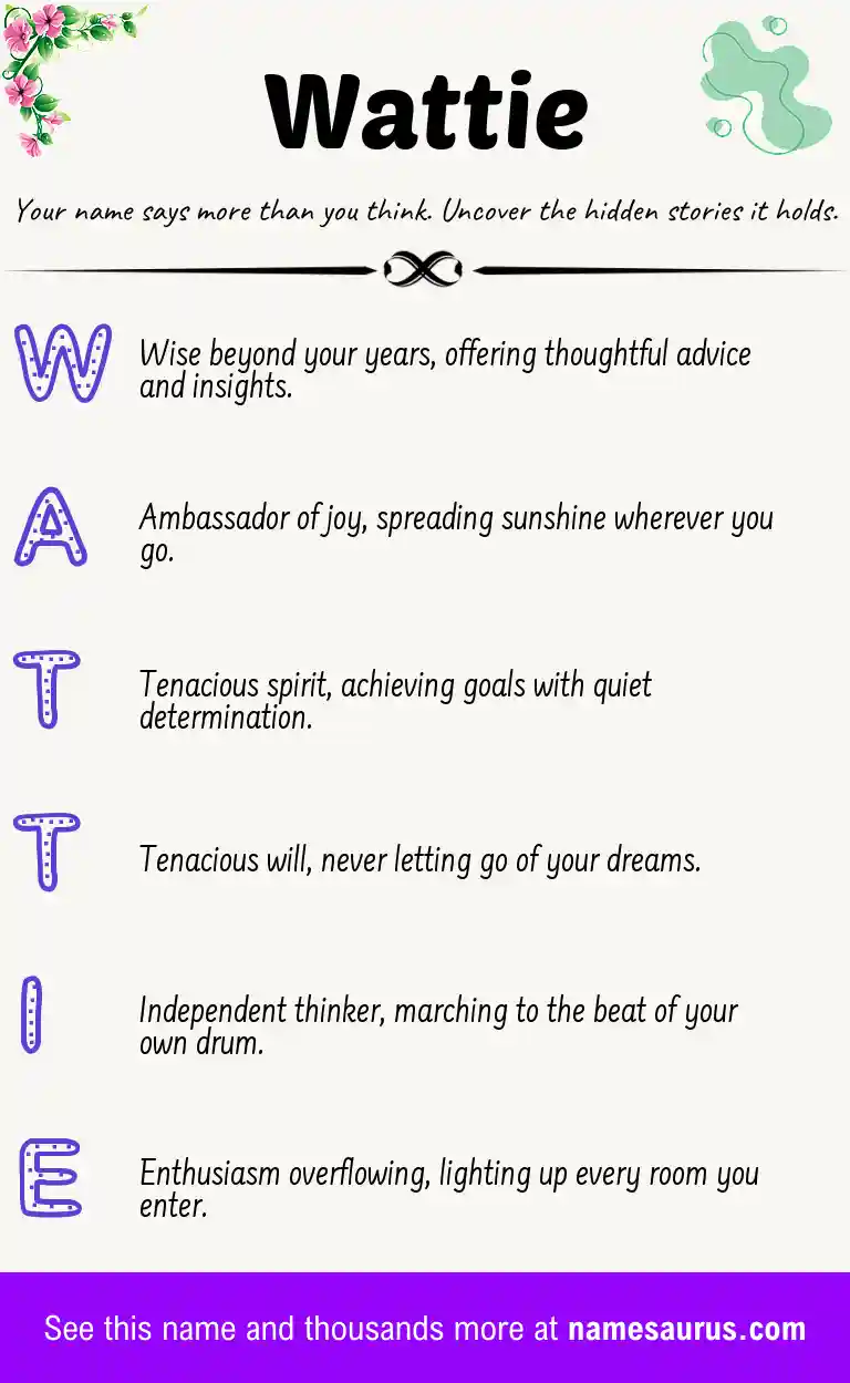 Acrostic poem about Wattie.