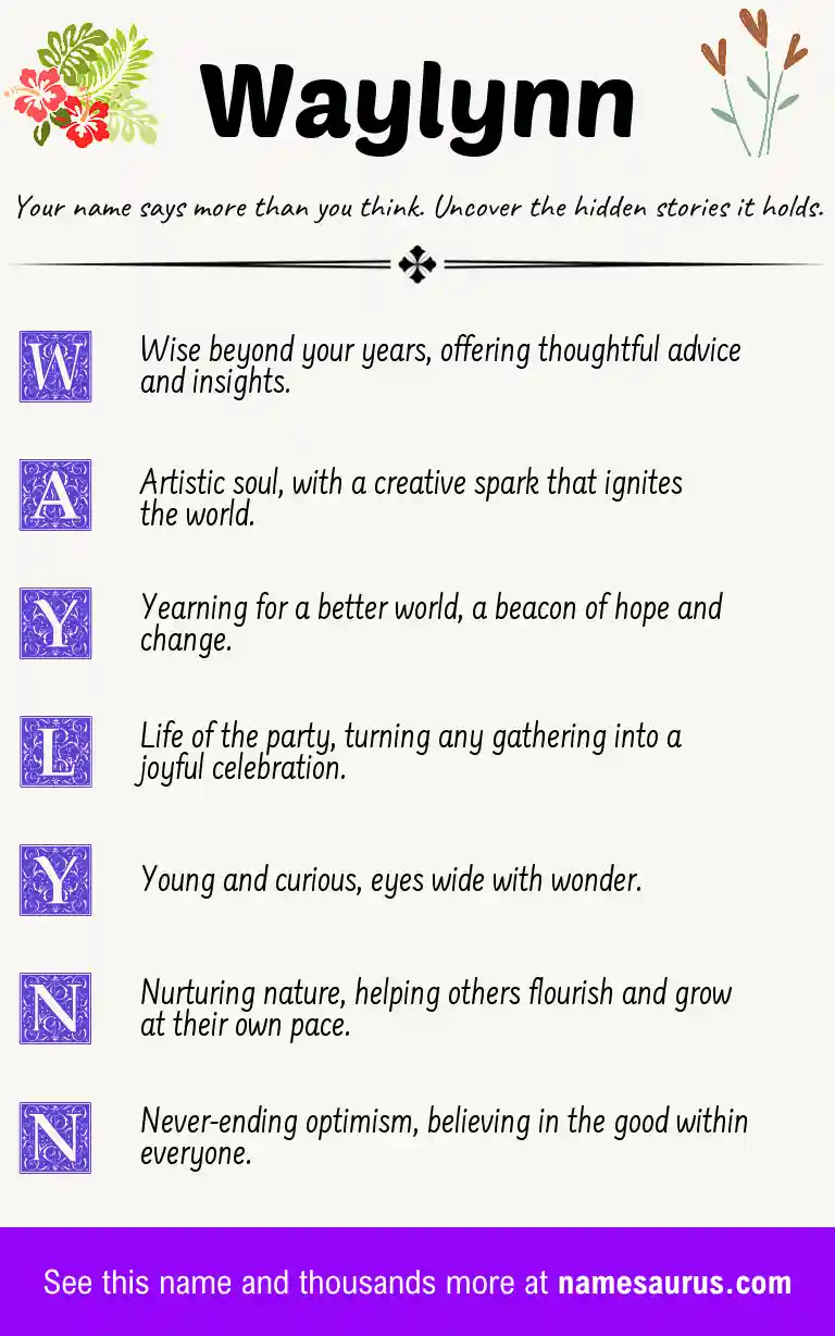 Acrostic poem about Waylynn.
