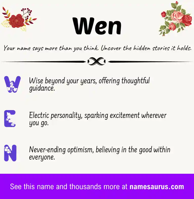 Acrostic poem about Wen.