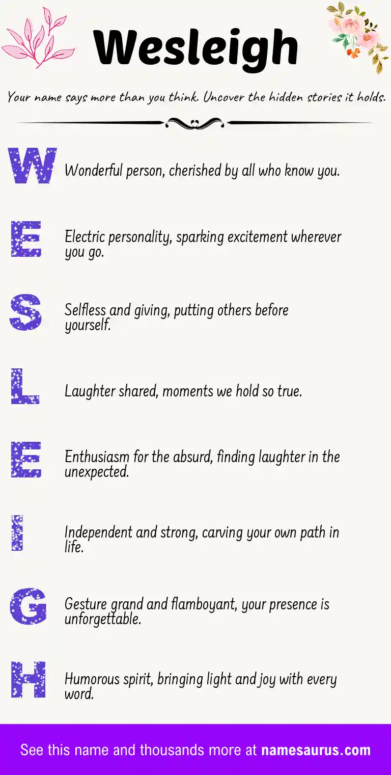 Acrostic poem about Wesleigh.