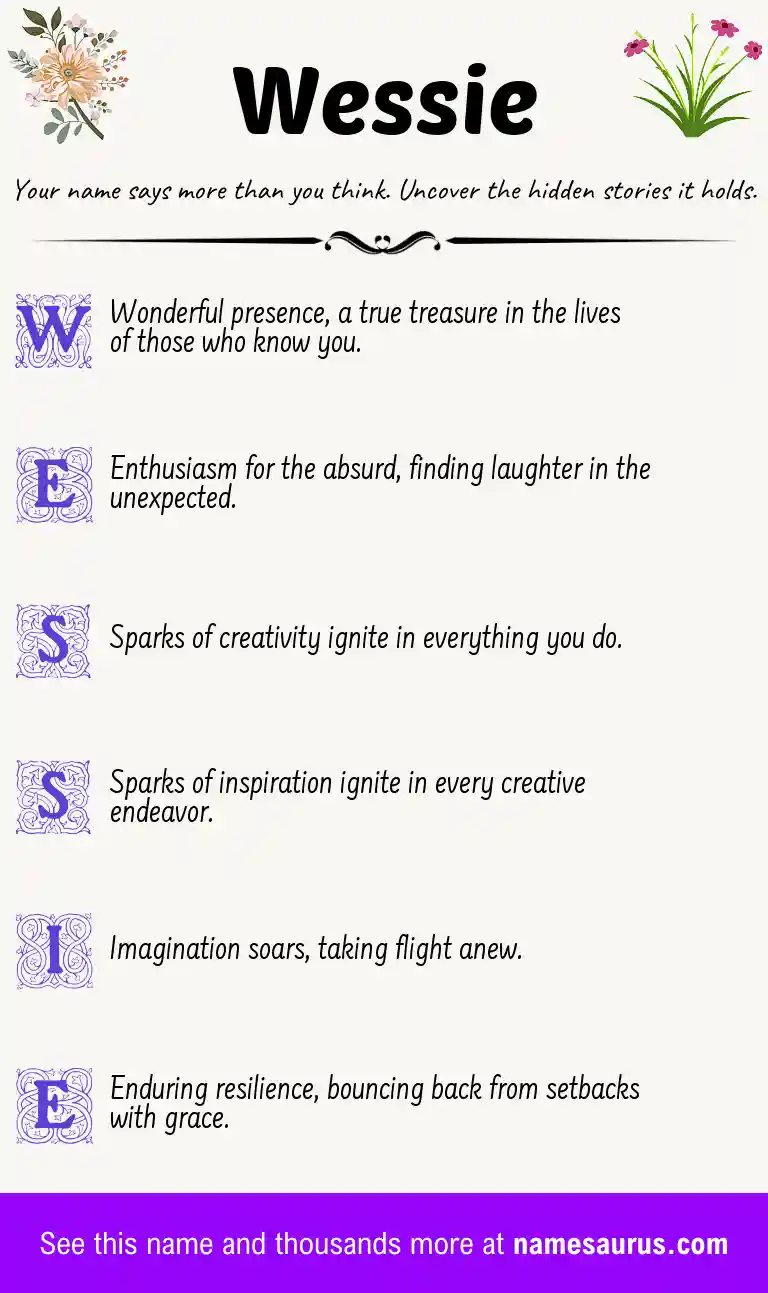 Acrostic poem about Wessie.