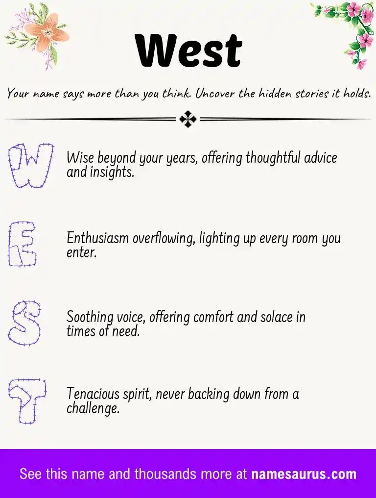 Acrostic poem about West.