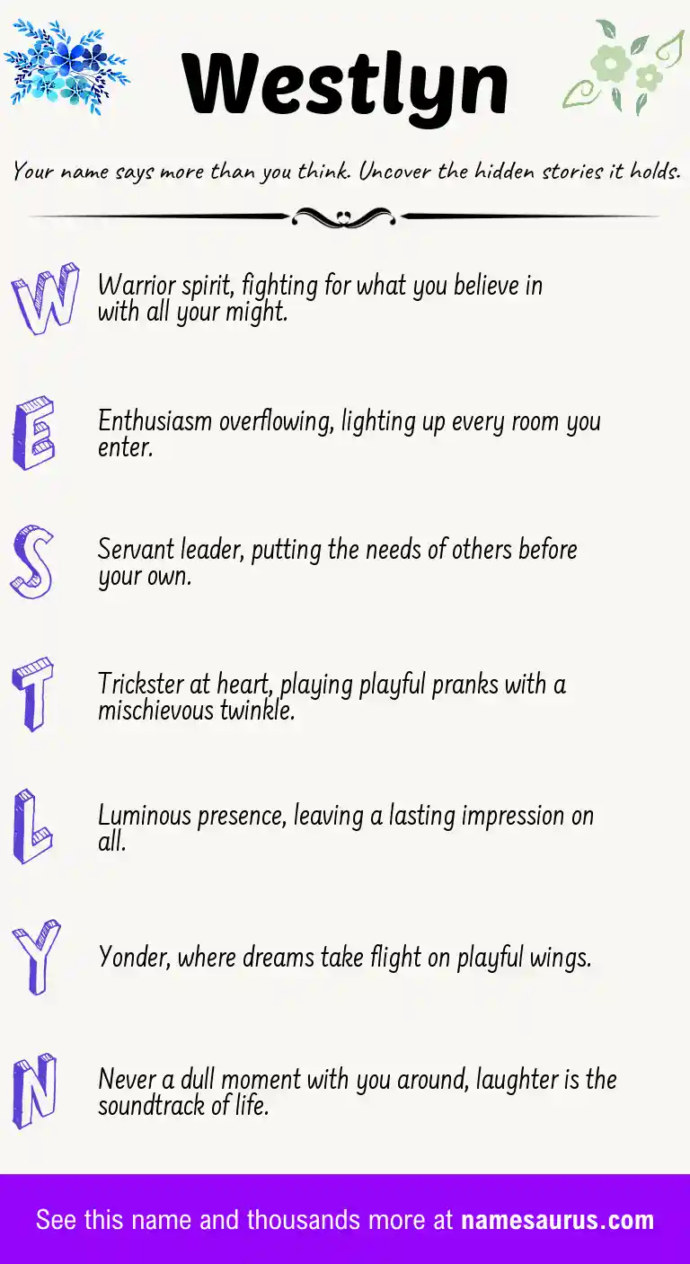 Acrostic poem about Westlyn.
