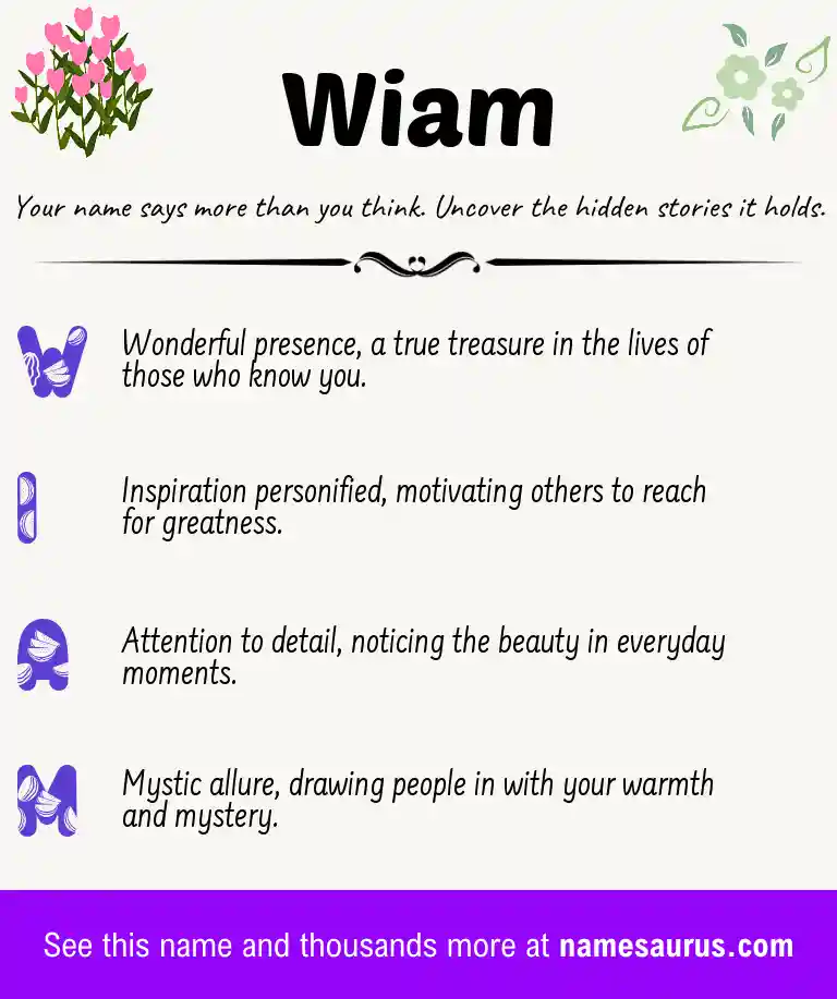 Acrostic poem about Wiam.