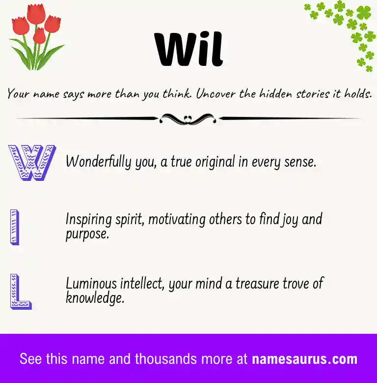 Acrostic poem about Wil.