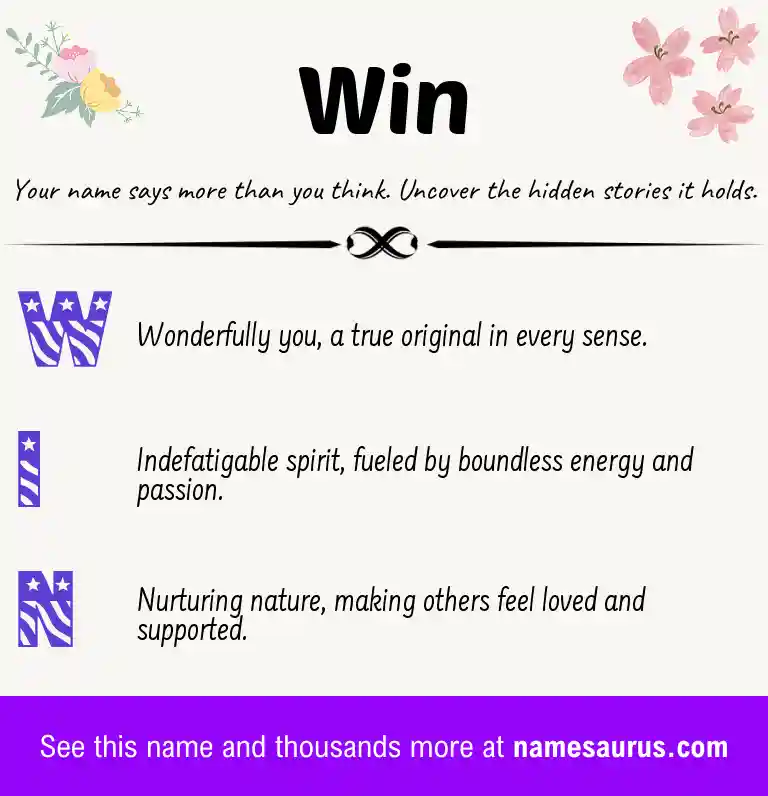 Acrostic poem about Win.