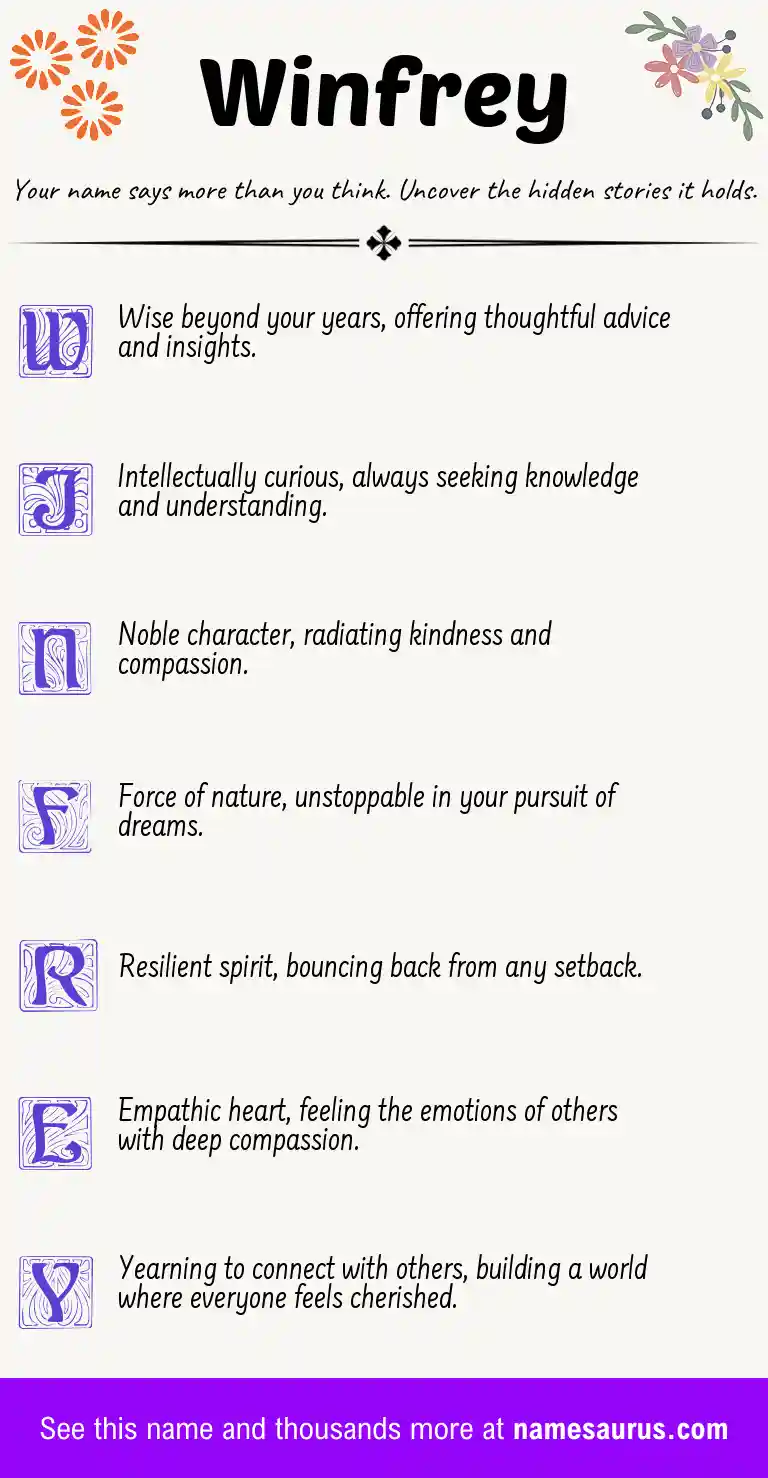 Acrostic poem about Winfrey.