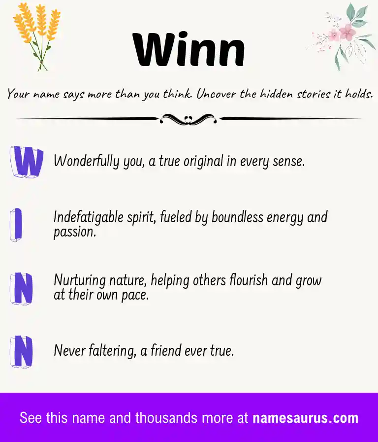 Acrostic poem about Winn.