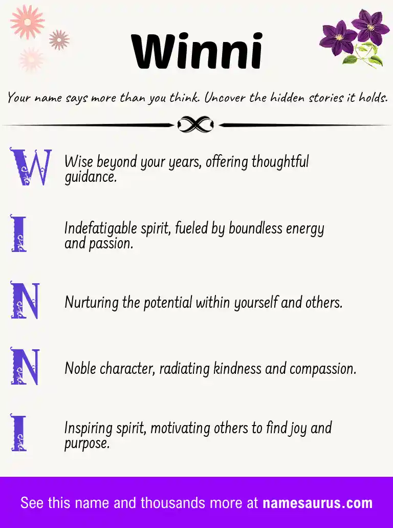 Acrostic poem about Winni.