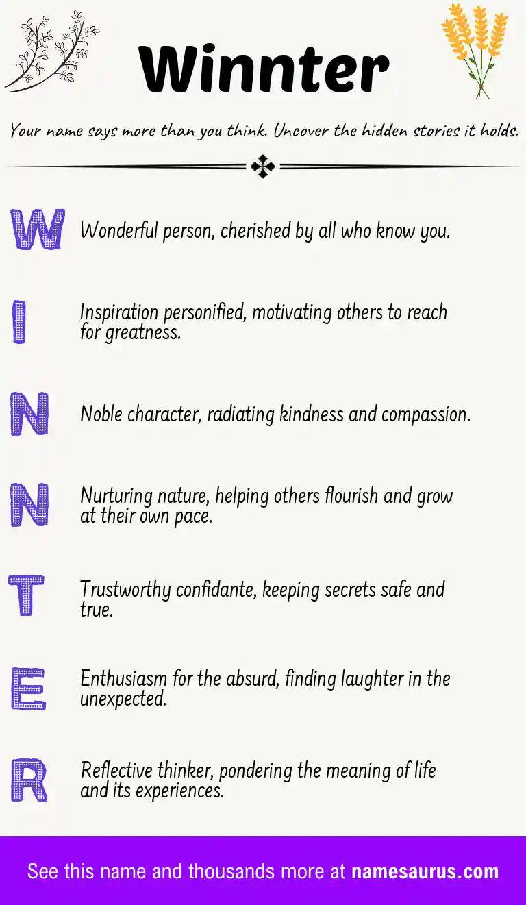 Acrostic poem about Winnter.