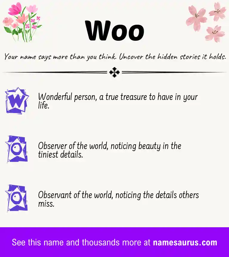 Acrostic poem about Woo.
