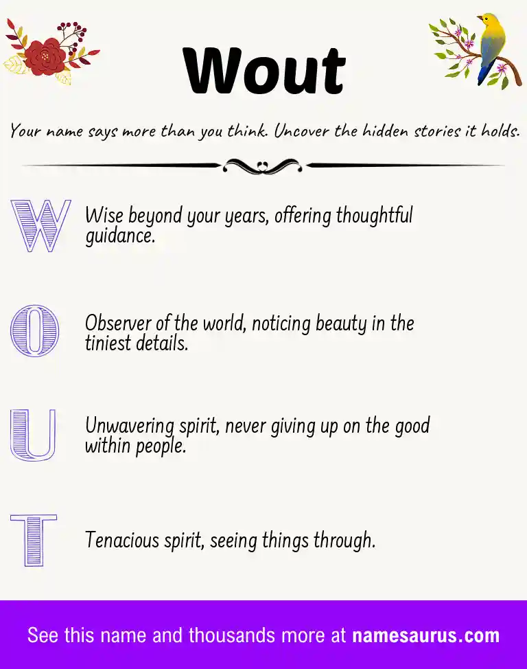Acrostic poem about Wout.