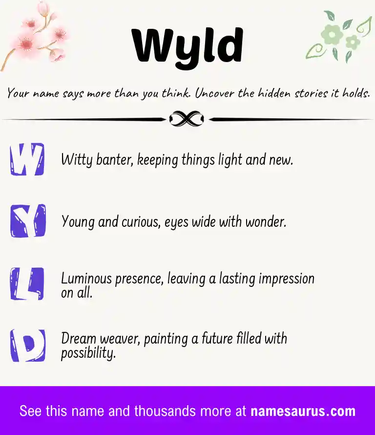 Acrostic poem about Wyld.