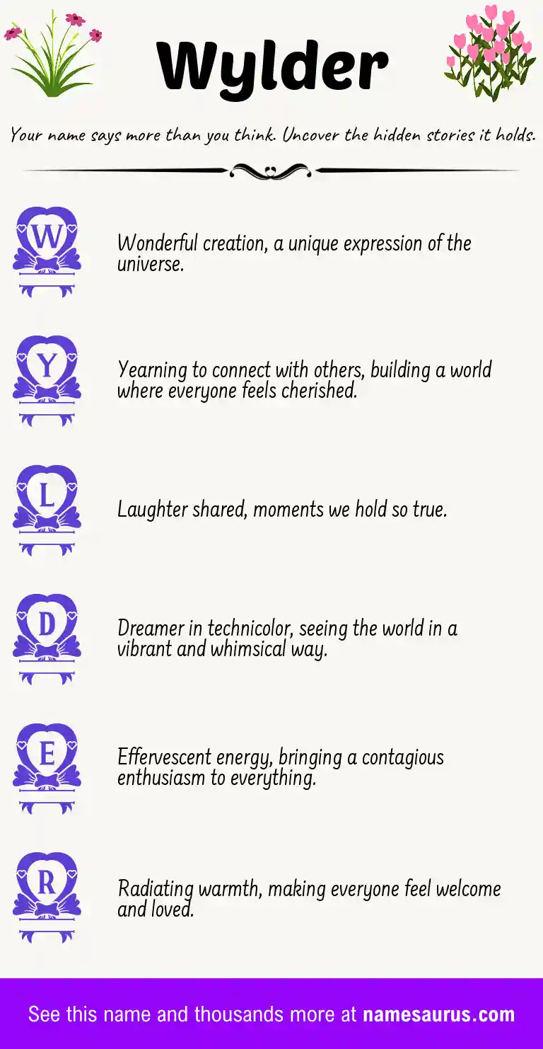 Acrostic poem about Wylder.