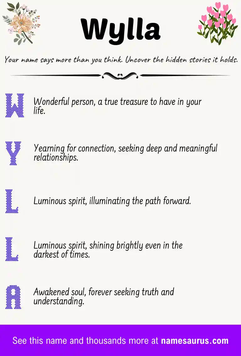 Acrostic poem about Wylla.