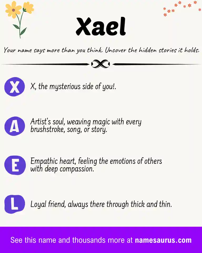 Acrostic poem about Xael.
