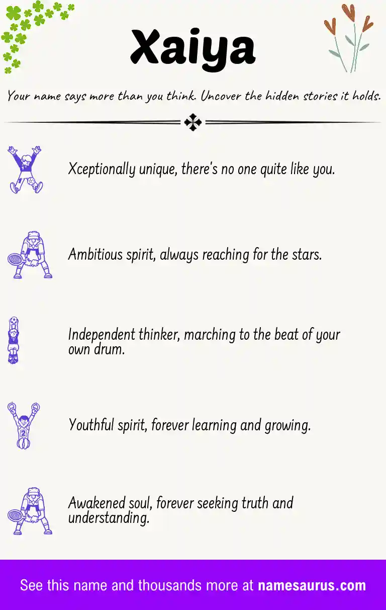 Acrostic poem about Xaiya.